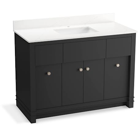 Kohler Alouette 49" Free Standing Single Basin Vanity Set with Cabinet and Quartz Vanity Top Dark Warm Grey