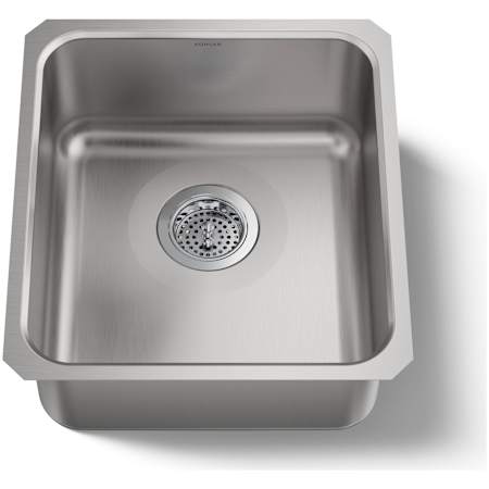 Kohler Undertone 16" Single Basin Under-Mount 18-Gauge Stainless Steel Kitchen Sink with SilentShield Stainless Steel