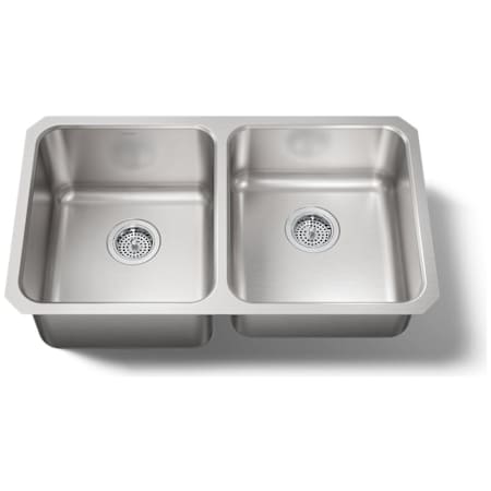 Kohler Undertone 32" Double Basin Under-Mount 18-Gauge Stainless Steel Kitchen Sink with SilentShield Stainless Steel