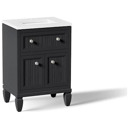 Kohler Hearthhaven 24" Free Standing Single Basin Vanity Set with Cabinet, and Quartz Vanity Top Slate Grey