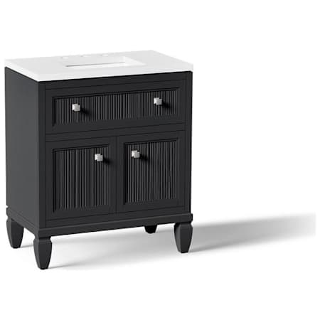 Kohler Hearthhaven 30" Free Standing Single Basin Vanity Set with Cabinet, and Quartz Vanity Top Slate Grey