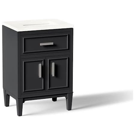 Kohler Southerk 24" Free Standing Single Basin Vanity Set with Cabinet and Quartz Vanity Top Slate Grey
