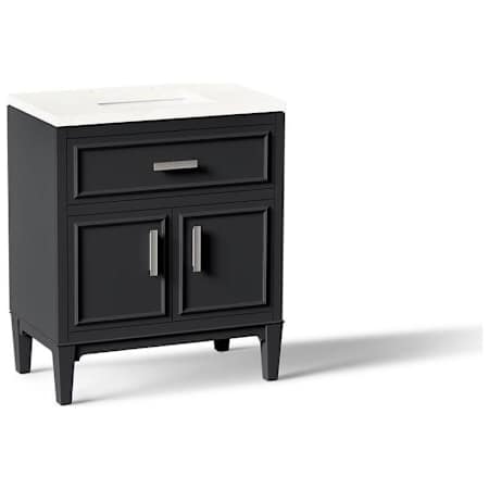 Kohler Southerk 30" Free Standing Single Basin Vanity Set with Cabinet and Quartz Vanity Top Slate Grey