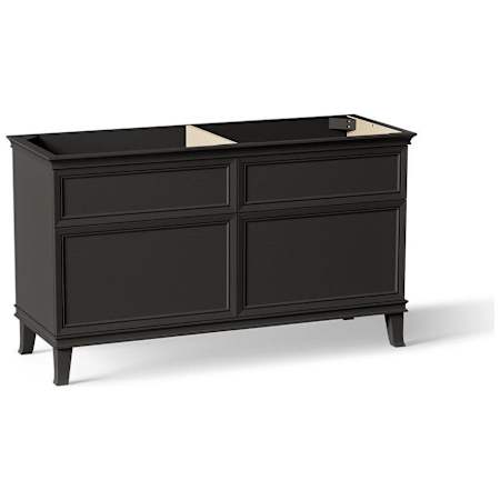 Kohler Artifacts 60" Double Free Standing Vanity Cabinet Only - Less Vanity Top Carbon Oak