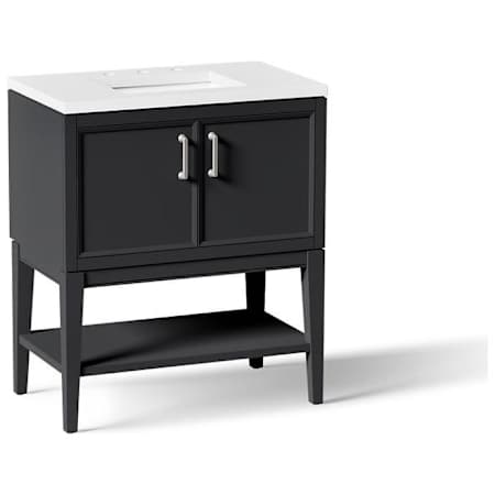 Kohler Winnow 30" Free Standing Single Basin Vanity Set with Cabinet, and Quartz Vanity Top Slate Grey