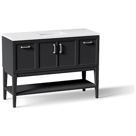 Kohler Winnow 48" Free Standing Single Basin Vanity Set with Cabinet, and Quartz Vanity Top Slate Grey