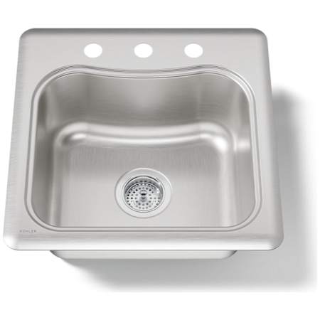 Kohler Single Basin Stainless Steel Bar Sink from the Staccato Series Stainless Steel