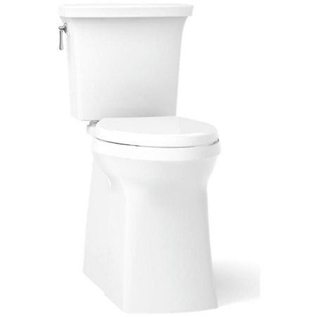 Kohler Corbelle Tall 1.28 GPF Two Piece Elongated Toilet With Left Hand Trip Lever and Skirted Trapway White