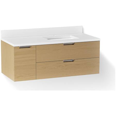 Kohler Maxstow 48" Wall-Hung Bathroom Vanity Cabinet with Sink and Quartz Top Light Oak