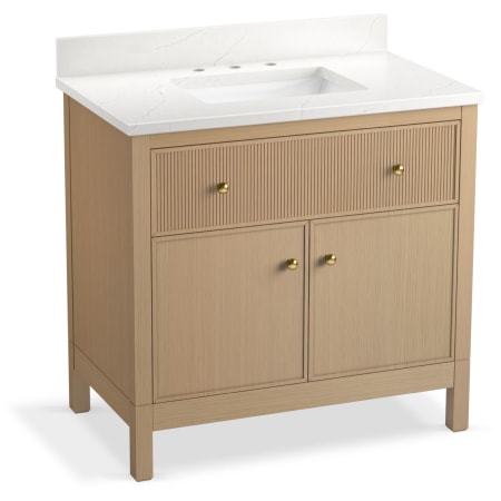 Kohler Malin by Studio McGee 36" Free Standing Vanity Set with Cabinet and Stone Composite Vanity Top White Oak