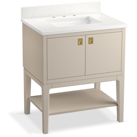 Kohler Seagrove by Studio McGee 31" Free Standing Single Basin Vanity Set with Cabinet and Quartz Vanity Top Light Clay