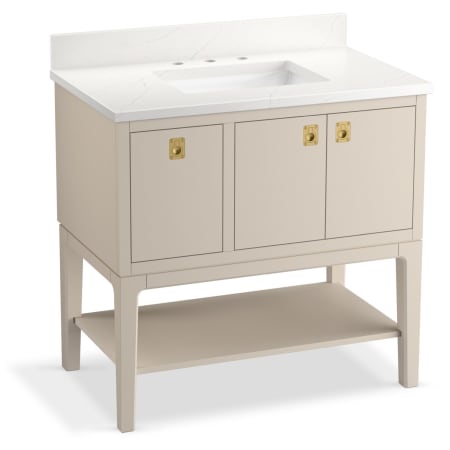 Kohler Seagrove by Studio McGee 36" Free Standing Single Basin Vanity Set with Cabinet and Quartz Vanity Top Light Clay