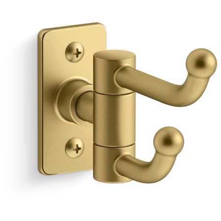 Kohler Castia by Studio McGee Double Hook Robe Hook Vibrant Brushed Moderne Brass