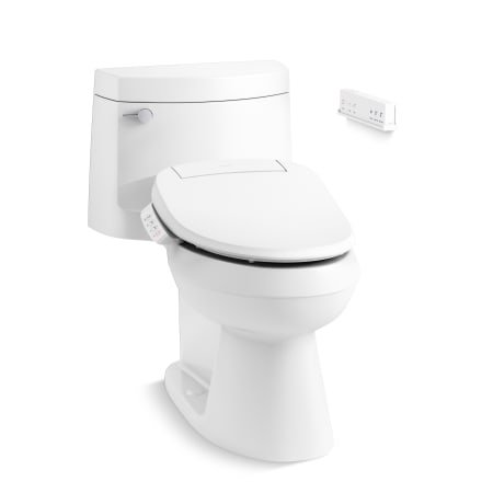 Kohler Cimarron One-Piece Elongated Toilet with Concealed Trapway - Includes PureWash E700 Elongated Bidet Seat with Remote Control White