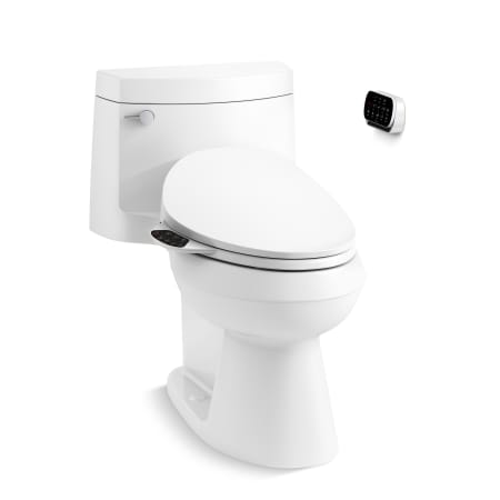 Kohler Cimarron One-Piece Elongated Toilet with Concealed Trapway - Includes PureWash E750 Elongated Bidet Seat with Remote Control White