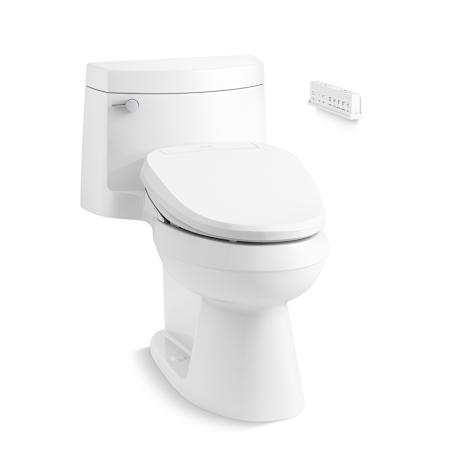 Kohler Cimarron One-Piece Elongated Toilet with Concealed Trapway - Includes PureWash E820 Elongated Bidet Seat with Remote Control White
