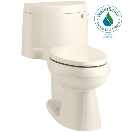 Kohler Cimarron 1.28 GPF Elongated One-Piece Comfort Height Toilet with Right Hand Trip Lever and AquaPiston Flush Technology - Seat Included Almond