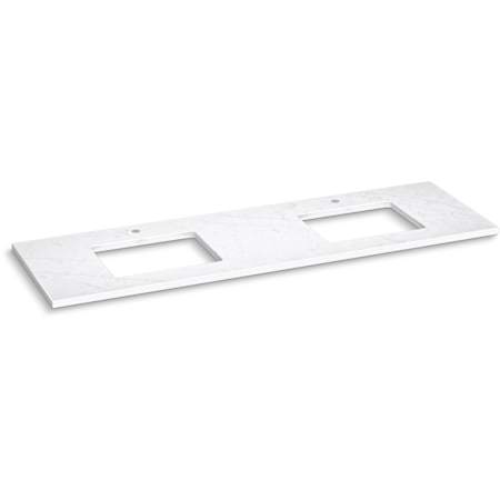 Kohler Silestone 73" Quartz Vanity Top with Two Rectangular Cutouts Eternal Statuario