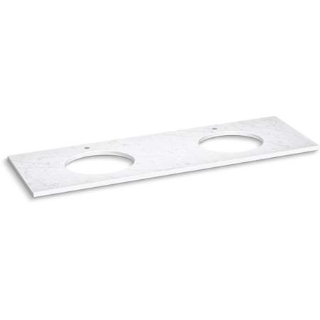 Kohler Silestone 73" Quartz Vanity Top with Two Oval Cutouts Eternal Statuario