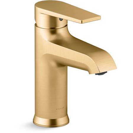 Kohler Hint 1.2 GPM Single Hole Bathroom Faucet with Drain Assembly Vibrant Brushed Moderne Brass
