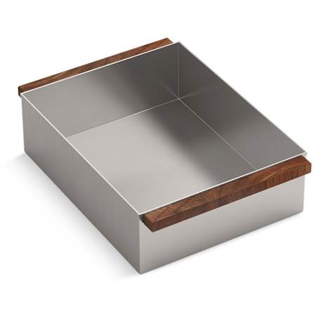 Kohler Synthos Soaking Bin with Walnut Handles for Workstation Sink Stainless Steel