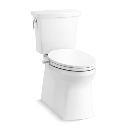 Kohler Corbelle Two-Piece Comfort Height Elongated Toilet with Skirted Trapway - Includes PureWash M300 Elongated Manual Bidet Seat White