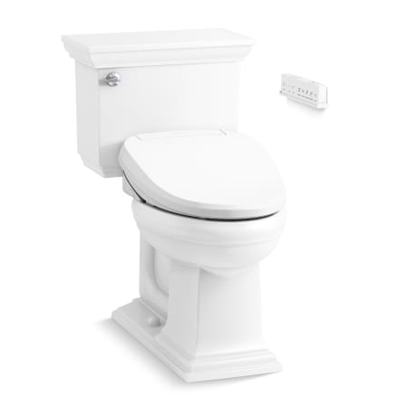 Kohler Memoirs Stately Two-Piece Comfort Height Elongated Toilet - Includes PureWash E820 Elongated Bidet Seat with Remote Control White