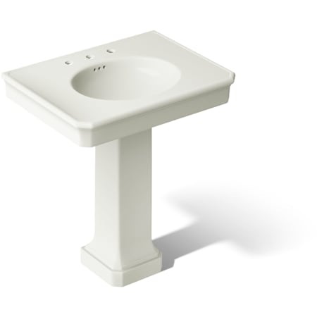 Kohler Claude by Studio McGee 30-1/8" Oval Fireclay Console, Pedestal Bathroom Sink with 3 Faucet Holes at 4" Centers Dune