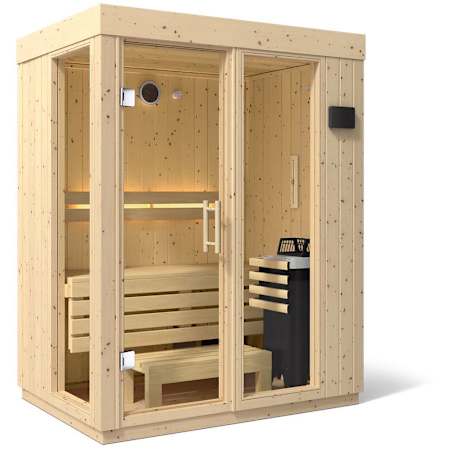 Kohler C1 Two-Person Indoor Sauna with Floor Scandinavian Spruce