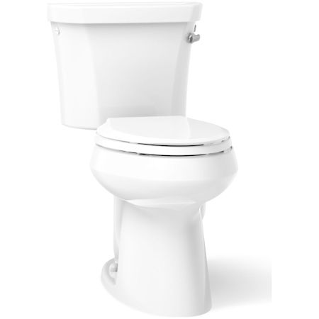 Kohler 1.28 GPF Two-Piece Comfort Height Elongated Toilet with 10" Rough In, Right Hand Trip Lever and Tank Locks from the Highline Collection White