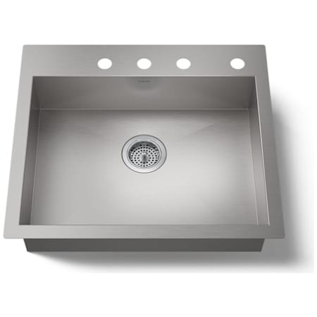 Kohler Vault 25" Single Basin Top-Mount/Under-Mount 18-Gauge Stainless Steel Kitchen Sink with SilentShield Stainless Steel