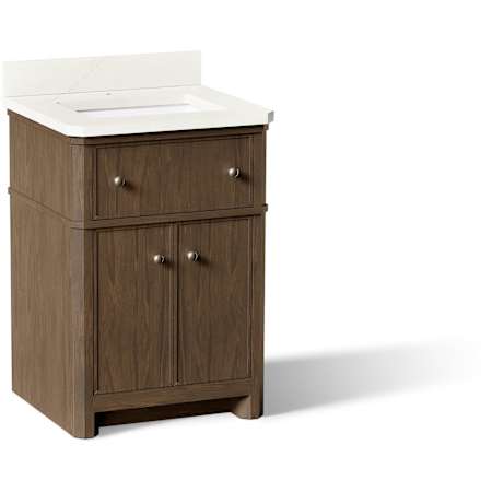Kohler Claude by Studio McGee 24" Free Standing Single Basin Vanity Set with Cabinet and Quartz Vanity Top Draper Oak