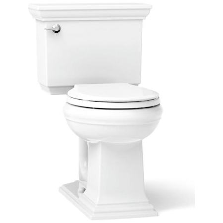 Kohler Memoirs Stately 1.28 GPF Two-Piece Round Comfort Height Toilet with AquaPiston Technology - Seat Not Included White