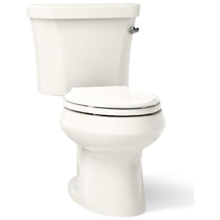Kohler 1.28 GPF Two-Piece Elongated Toilet with 14" Rough In, Right Hand Trip Lever, Insuliner and Tank Locks from the Wellworth Collection Biscuit