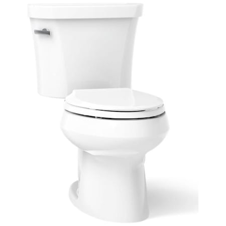 Kohler 1.28 GPF Two-Piece Elongated Toilet with 14" Rough In and Tank Locks from the Wellworth Collection White