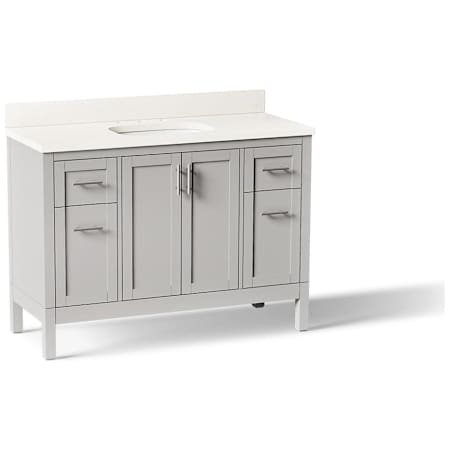 Kohler Hadron 48" Free Standing Single Basin Vanity Set with Cabinet and Quartz Vanity Top Atmos Grey