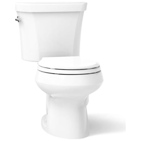 Kohler Wellworth Dual Flush Two-Piece Round-Front Toilet with Class Five Flush Technology and Left Hand Trip Lever - Less Seat White