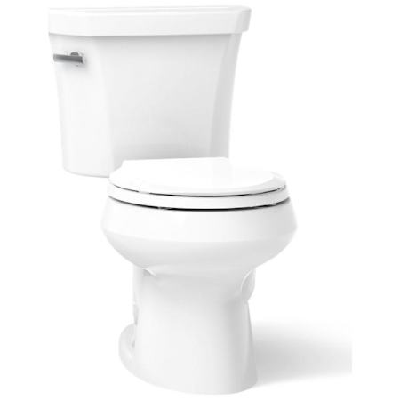 Kohler 1.28 GPF Two-Piece Round Toilet with 12" Rough In, Insuliner and Tank Locks from the Wellworth Collection White