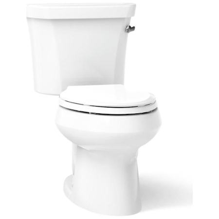 Kohler 1.28 GPF Two-Piece Elongated Toilet with 12" Rough In and Right Hand Trip Lever from the Wellworth Collection White