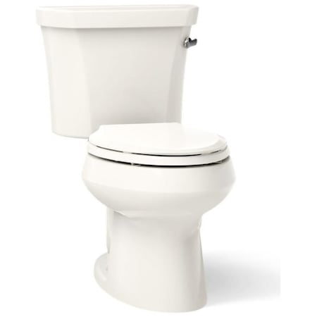 Kohler 1.28 GPF Two-Piece Elongated Toilet with 12" Rough In and Right Hand Trip Lever from the Wellworth Collection Biscuit