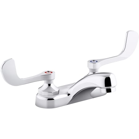 Kohler Triton Bowe 0.5 GPM Deck Mounted Bathroom Faucet with Wristblade Handles and Laminar Flow Polished Chrome