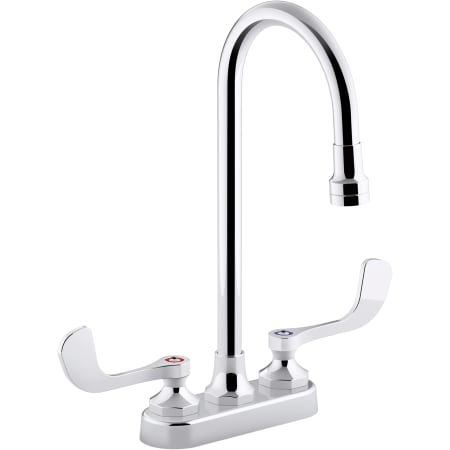 Kohler Triton Bowe 1.0 GPM Deck Mounted Bathroom Faucet with Wristblade Handles and Laminar Flow Polished Chrome