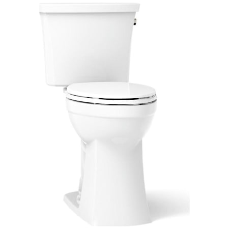 Kohler Kelston 1.28 GPF Two Piece Elongated Comfort Height Toilet with Right Hand Lever, CleanCoat Surface, Revolution 360 Flush, and AquaPiston Canister White