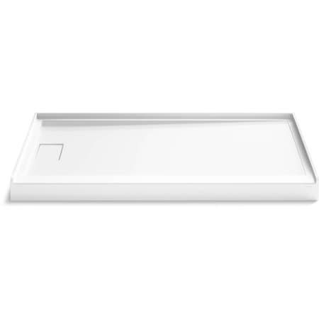 Kohler Stoneridge 60" x 34" Rectangular Shower Base with Single Threshold and Left Drain Honed White