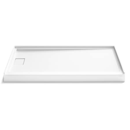 Kohler Stoneridge 60" x 36" Rectangular Shower Base with Single Threshold and Left Drain Honed White