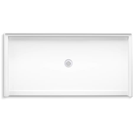 Kohler Stoneridge 72" x 36" Rectangular Shower Base with Single Threshold and Center Drain Honed White