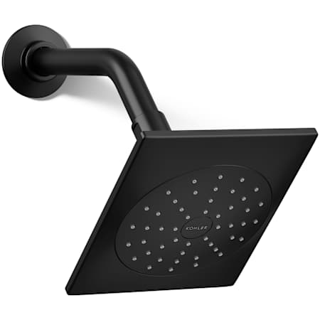 Kohler Loure 1.75 GPM Single Function Shower Head with MasterClean Sprayface and Katalyst Air-Induction Technology Matte Black
