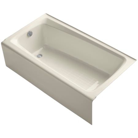 Kohler Mendota Collection 60" Cast Iron Three Wall Alcove Soaking Bath Tub with Left Hand Drain Almond