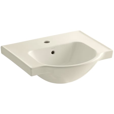 Kohler Veer 21" Pedestal Bathroom Sink with One Hole Drilled and Overflow Almond
