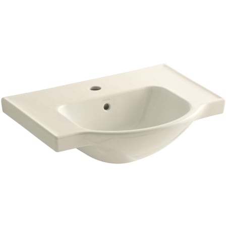 Kohler Veer 24" Pedestal Bathroom Sink Only with One Hole Drilled and Overflow Almond